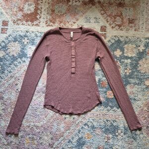 Free People Women's Mauve Button-Up Top